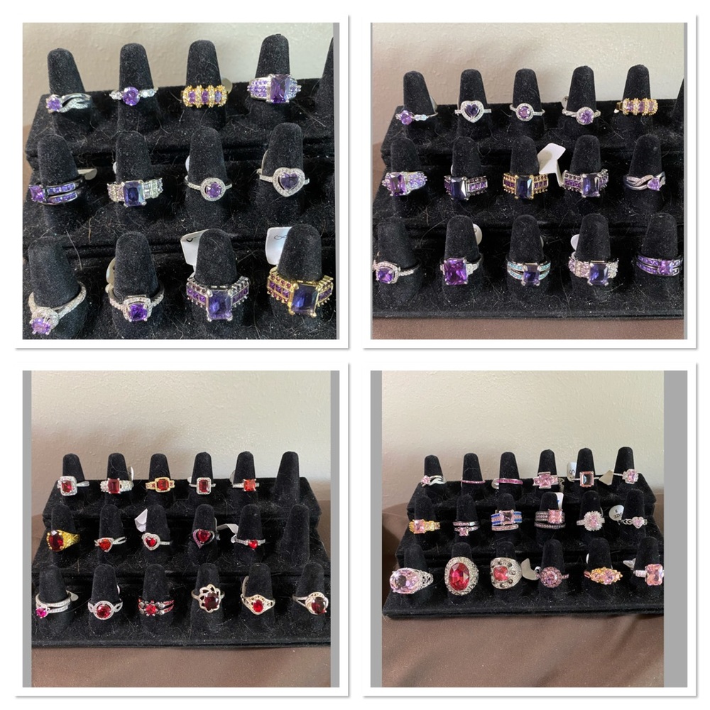 Red / Pink / Purple Rings Sizes 7-8 - Picture 2 of 8